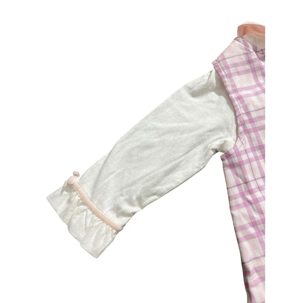 First Impressions Plaid Dress Jumper W/ Top Peter Pan Collar Kite Sz 12 Mos